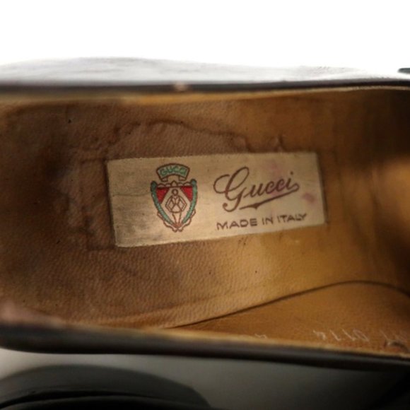 Gucci Vintage GG Web Loafers Dark Brown Leather main image 11